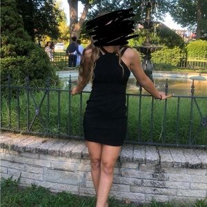 Black formal short mini dress